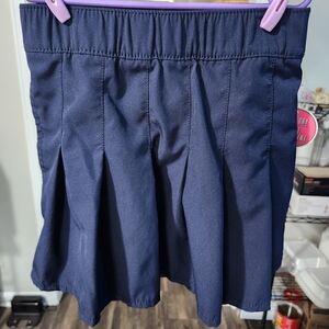 Navy Pleated School Skort
